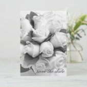 Faire-part d'annonce de roses blanches (Debout devant)
