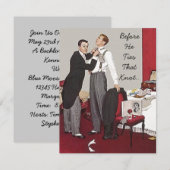 Faire-part d'annonce d'enterrement de vie de garço (Devant / Derrière)