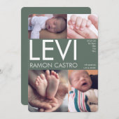 Faire-part D'ANNONCE PHOTO DE BÉBÉ (Devant / Derrière)