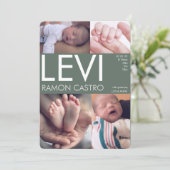 Faire-part D'ANNONCE PHOTO DE BÉBÉ (Debout devant)