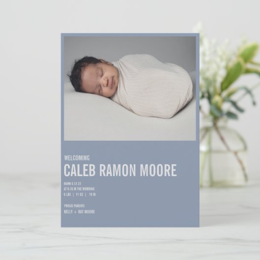 Faire-part D'ANNOTATION DE BÉBÉ (Debout devant)