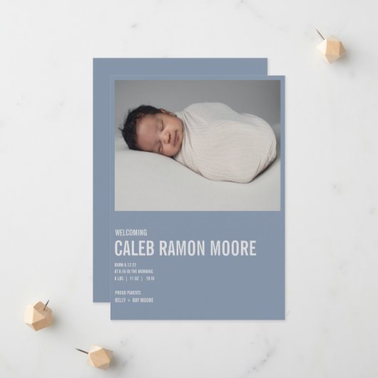 Faire-part D'ANNOTATION DE BÉBÉ (Devant/Arrière en situation)