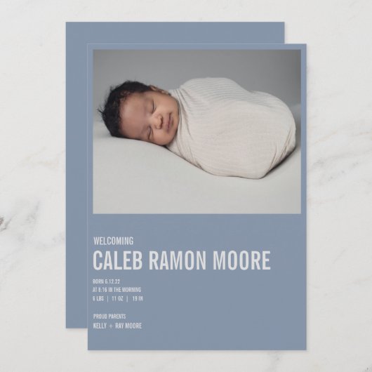 Faire-part D'ANNOTATION DE BÉBÉ (Devant / Derrière)