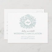 faire-part d'annulation de mariage au monogramme d (Devant / Derrière)