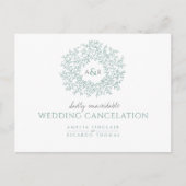 faire-part d'annulation de mariage au monogramme d (Devant)