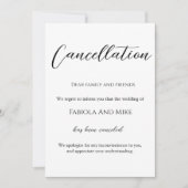 Faire-part d'annulation de mariage calligraphie mi (Devant)
