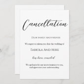 Faire-part d'annulation de mariage calligraphie mi (Devant / Derrière)
