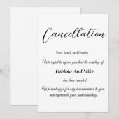 Faire-part d'annulation de mariage calligraphié mi (Devant / Derrière)