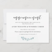 Faire-part d'annulation de verdure aquarelle (Devant)