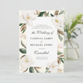 Faire-part d'annulation du mariage floral Magnolia (Debout devant)