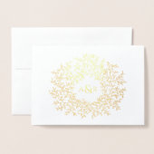 Faire-part d'annulation du mariage monogramme feui (Devant avec enveloppe)