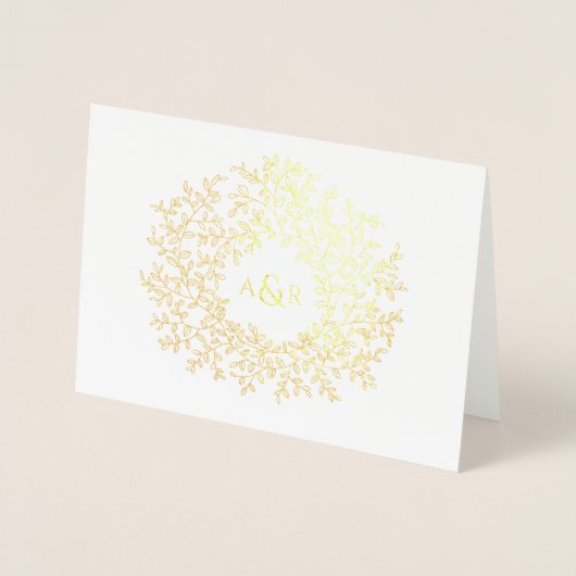 Faire-part d'annulation du mariage monogramme feui (Devant)