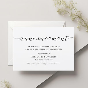 Faire-part d'annulation Mariage en marbre moderne
