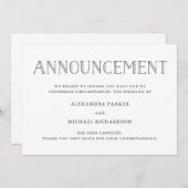 Faire-part d'annulation Mariage moderne (Devant / Derrière)