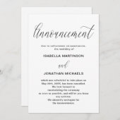 Faire-part d'annulation Mariage simple (Devant / Derrière)