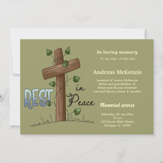 Faire-part Dans la mémoire aimante (Devant)