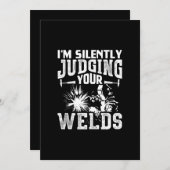 Faire-part Dans le Silently Judging Your Welds | Funny Welder (Devant / Derrière)