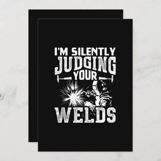 Faire-part Dans le Silently Judging Your Welds | Funny Welder (Devant / Derrière)