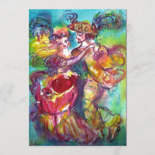 Faire-part DANSE CARNIVALE, bleu rose vif