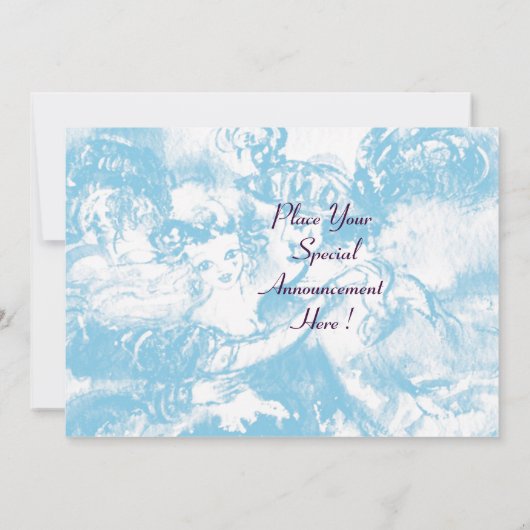 Faire-part DANSE CARNIVALE, bleu rose vif (Dos)