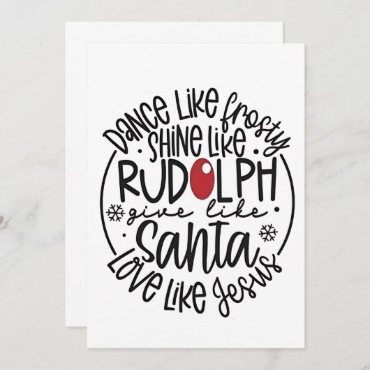 Faire-part Danse comme Frosty Shine comme Rudolph Noël (Devant / Derrière)