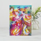 Faire-part DANSE DE CARNIVAL 2, rose bleu vibrant (Debout devant)