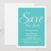 Faire-part d'appel à la date de calligraphie, turq (Devant / Derrière)