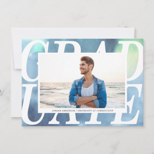 Faire-part d'aquarelle bleu dégradé (Devant)