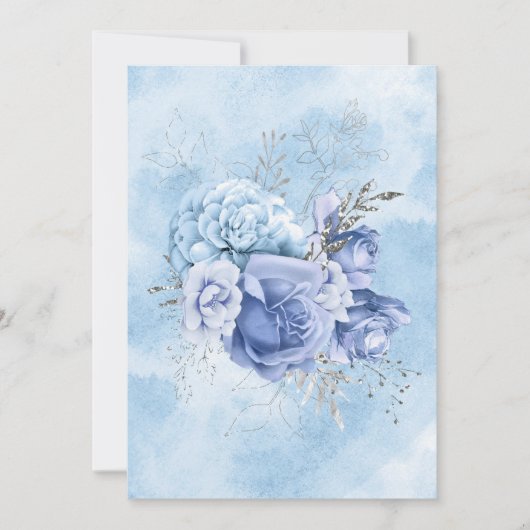 Faire-part d'aquarelle bleu pâle (Devant)