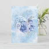 Faire-part d'aquarelle bleu pâle (Debout devant)