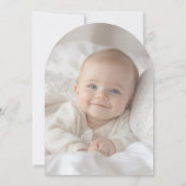 Faire-part d'Arch Blanche pour Baptême Ourson (Dos)