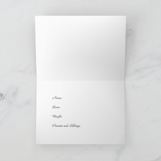 FAIRE-PART D'ARRIVÉE DE BÉBÉ DE THÈME DE CHEVAL (Intérieur)