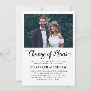 Faire-part Date de changement de plans Photo Report de mariag