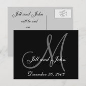 Faire-part Date, prénom et carte postale Monogramme initiale (Devant / Derrière)