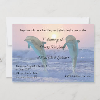 Faire-part Dauphins au mariage de Sunrise Beach