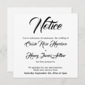 Faire-part d'avis de Mariage différé blanc (Devant / Derrière)