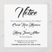 Faire-part d'avis de Mariage différé blanc