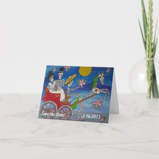 Faire-part Day of the Dead Save the Date Wedding Notecard (Devant)