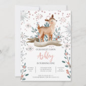 Faire-part de 1er anniversaire Blush Winter Cute D (Devant)