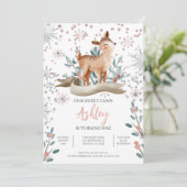 Faire-part de 1er anniversaire Blush Winter Cute D (Debout devant)