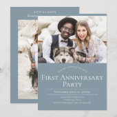 Faire-part de 1er anniversaire de mariage avec pho (Devant / Derrière)