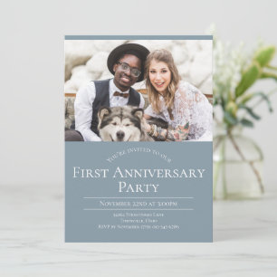 Faire-part de 1er anniversaire de mariage avec pho