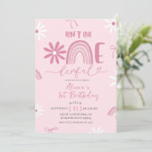 Faire-part de 1er anniversaire fille coquette Dais (Debout devant)
