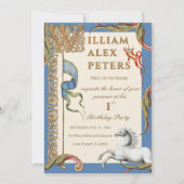 Faire-part de 1er anniversaire médiéval royal vint (Devant)