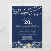 Faire-part de 20e anniversaire de mariage Navy & O (Devant)