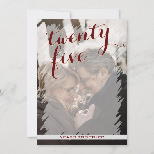 Faire-part de 25e anniversaire de mariage Modern P (Devant)