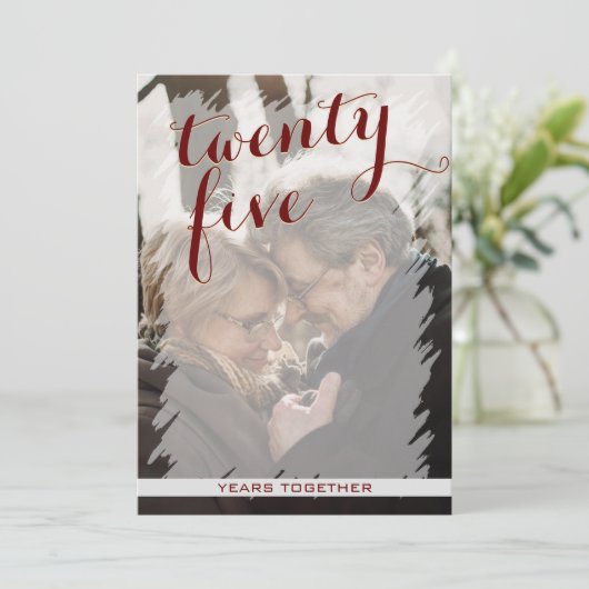 Faire-part de 25e anniversaire de mariage Modern P (Debout devant)