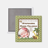 faire-part de 2"x2" Magnet Jungle Baby (Recto/Verso)