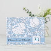 Faire-part de 30 ans de mariage invitations bleu c (Debout devant)