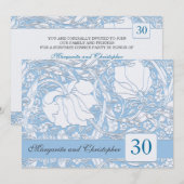 Faire-part de 30 ans de mariage invitations bleu c (Devant / Derrière)